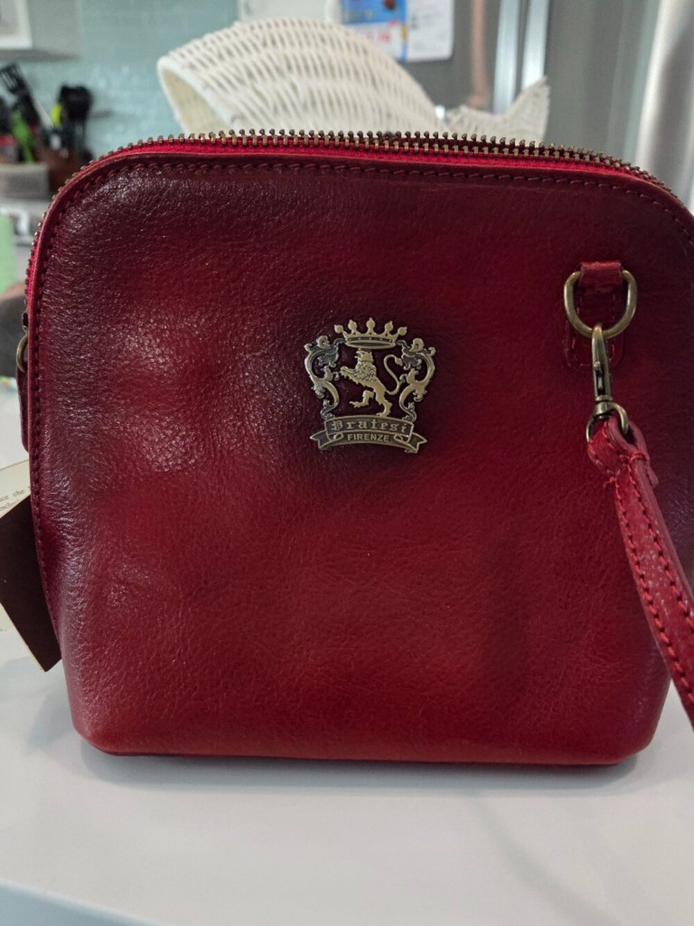 NWT Pratesi Leather Crossbody Bag